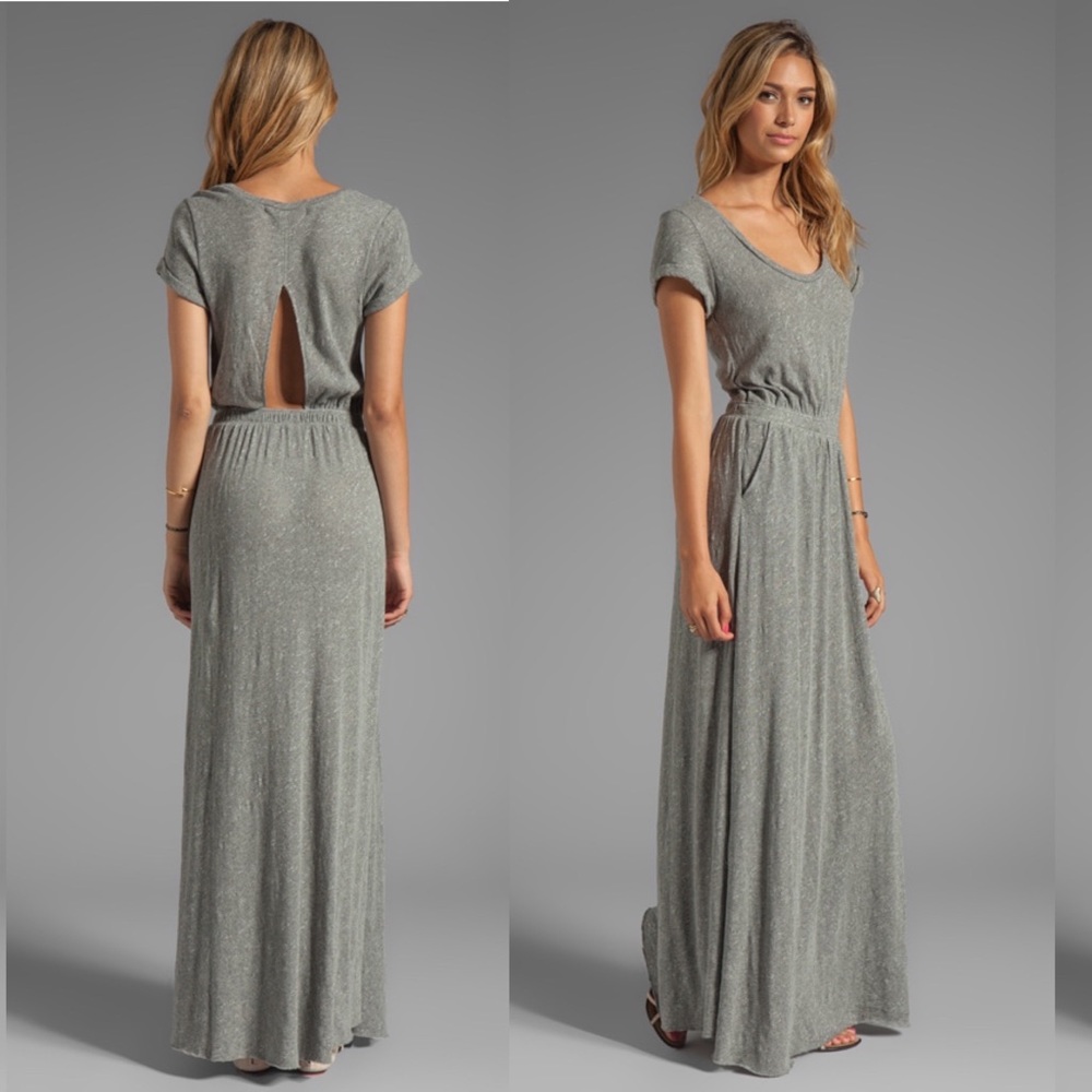 Free People Beach Audrina Gray Maxi Dress Cut Out